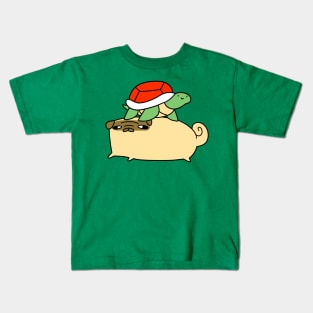 Pug and Little Turtle Kids T-Shirt